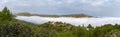 Views of the Serpis Valley near Villalonga, in the province of Valencia, Spain with the Ador mountain range above a sea of clouds Royalty Free Stock Photo