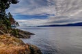 Views of the shores of an island in the Gulf Islands off the shores of Vancouver Island Royalty Free Stock Photo