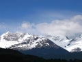 Views of snow peaks and glaciers of Andes mountains, Patagonia Royalty Free Stock Photo