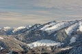 Views of snowy Schoener Mann massif from Schwarzenberg