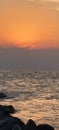 Views of the south jetty at sunset in Venice Florida Royalty Free Stock Photo