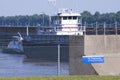 View at Newburgh Lock and Dam on the Ohio River, Newburgh, Indiana Royalty Free Stock Photo