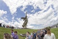 Views of the statue of the Motherland is calling Mamayev Kurgan