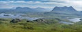 Views of Suilven and Cul Mor peaks from Stac Pollaidh, Scotland Royalty Free Stock Photo