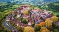 Countryside town of stone houses in france Royalty Free Stock Photo