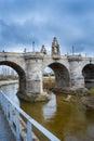 Views of the Toledo Bridge, located in the park of Madrid River over the Manzanares River, baroque style, architectural concept