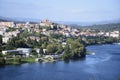 Views of Tuy and the MiÃÂ±o river from ValenÃÂ§a do minho, Portugal Royalty Free Stock Photo