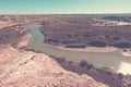 Views of valley of river in Paso de Indios Royalty Free Stock Photo