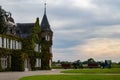 Views of wine domain or chateau in Haut-Medoc red wine making region, Margaux village, Bordeaux, left bank of Gironde Estuary, Royalty Free Stock Photo