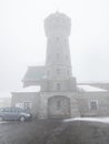 Viewtower on highest mountain of the Ore Mountains Royalty Free Stock Photo