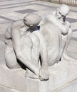 Vigeland park, Oslo, Norway, elderly man and women maintaining eye contact. Royalty Free Stock Photo