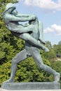 Vigeland park, Oslo, Norway, a man carring a woman. Royalty Free Stock Photo