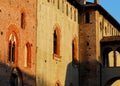 Vigevano castle lit by the sun in the province of Pavia in Lombardy (Italy)