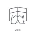 Vigil linear icon. Modern outline Vigil logo concept on white ba