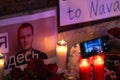 Vigil for Navalny in front of Russian Embassy in Madrid. Protest in memory of Navalny.