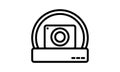 Vigilance camera icon over white background