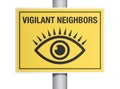 Vigilant neighbors sign Royalty Free Stock Photo