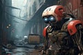 Vigilant Robot digital guard. Generate Ai Royalty Free Stock Photo