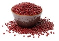 Vigna angularis is scientific name of Adzuki Bean legume. Also known as Azuki and Japanese Bean. grains in a bowl