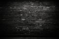 Vignette adds depth to black brick wall for a dramatic backdrop Royalty Free Stock Photo