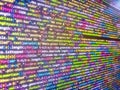 Vignette light and dark shadow dramatic effect. Programming source code abstract screen of software developer. Cloud information Royalty Free Stock Photo