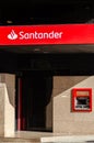 Facade of a Santander bank office