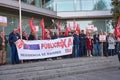 VIGO, SPAIN February, 02,2024 Concentration of CCOO and UGT in defense of public nursing homes