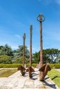 Anchors of an old ship in the battle of Rande in Vigo, Galicia, Royalty Free Stock Photo