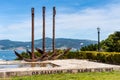 Anchors of ship in the park Do Castro in Vigo, Galicia. Spain Royalty Free Stock Photo