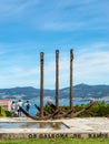 Anchors of ship in the park Do Castro in Vigo, Galicia. Spain Royalty Free Stock Photo