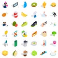 Vigorous icons set, isometric style