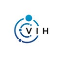 VIH letter technology logo design on white background. VIH creative initials letter IT logo concept. VIH letter design Royalty Free Stock Photo