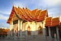 Vihara of the Buddhist temple Wat Benchamabophit (Marble Temple). Bangkok