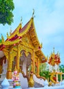 The viharn hall of Wat Sangkharam Temple, Lamphun, Thailand Royalty Free Stock Photo