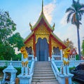 The facade of the Viharn of Wat Pan Ping, Chiang Mai, Thailand