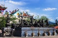 Viharnra Sien Anek Kusala Sala Chinese Temple In Pattaya, Chonburi, Thailand. Black statues of shaolin wariors. Museum