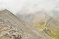 Vihren peak view with clouds in Pirin Mountain