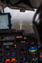 View from the cockpit during approach