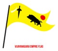 Vijayanagara Empire 1336-1646 Flag Waving Vector Illustration on White Background