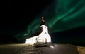 Vik Church Aurora Iceland