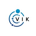 VIK letter technology logo design on white background. VIK creative initials letter IT logo concept. VIK letter design