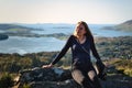 Viki at Connemara National park with beautiful view at Atlantic ocean