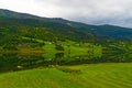 Vangsvatnet lake shore cloudy summer day view Voss Norway