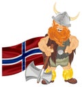 Viking and apir of objects Royalty Free Stock Photo