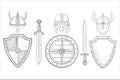 Viking armour. Fighting equipment sketch