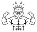 Viking Barbarian Mascot Muscle Strong Cartoon