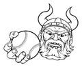 Viking Baseball Ball Sports Mascot Cartoon Royalty Free Stock Photo