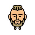 viking beard hair style color icon vector illustration