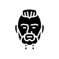 viking beard hair style glyph icon vector illustration