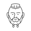 viking beard hair style line icon vector illustration